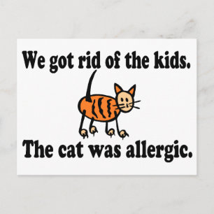 Wir Got Kinder, die allergische Katze Postkarte
