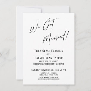 Wir Got Verheiratet! Einfache elegante Typografie Einladung