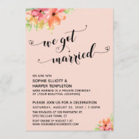 Wir Got Verheiratet Hearts Script Blush Florals