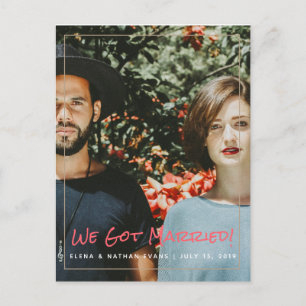 "Wir Got Verheiratet" Hochzeitsankündigung Postkar Ankündigungspostkarte