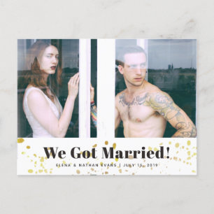 "Wir Got Verheiratet" Hochzeitsankündigung Postkar Ankündigungspostkarte