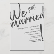"Wir Got Verheiratet!" Lässige Script-Hochzeitsemp