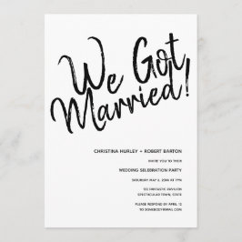 "Wir Got Verheiratet!" Lässige Script-Hochzeitsemp Einladung