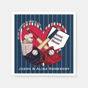 Wir got Verheiratet, Zuhause Plate Baseball Napkin Serviette