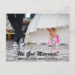 Wir Got Verheiratete Elopement Announction Postcar Ankündigungspostkarte