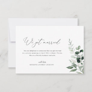 Wir Got Verheiratete Grün Hochzeitsankündigung Dankeskarte