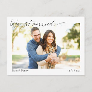 Wir Got Verheiratete SkriptWedding Announcement El Postkarte