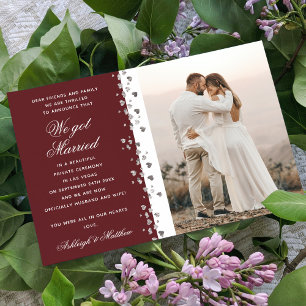 Wir Got Verheirateten Glitzer Herz Foto Burgundy W Einladung