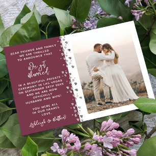 Wir Got Verheirateten Glitzer Herz Foto Burgundy W Einladung
