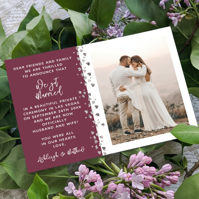 Wir Got Verheirateten Glitzer Herz Foto Burgundy W Einladung (Von Creator hochgeladen)