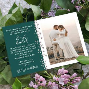 Wir Got Verheirateten Glitzer Herz Foto Emerald Wh Einladung