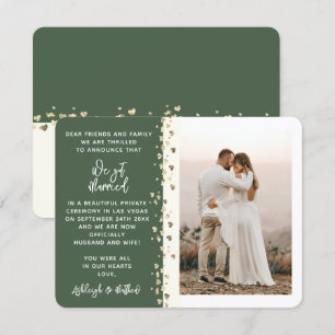 Wir Got Verheirateten Glitzer Herz Foto Green Gold Einladung