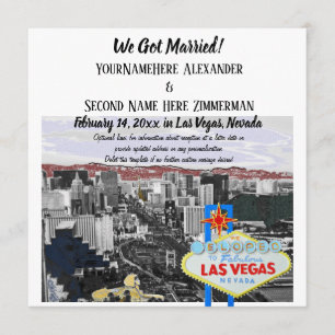 Wir got verheiratetes Las- Vegashochzeits-Foto Einladung
