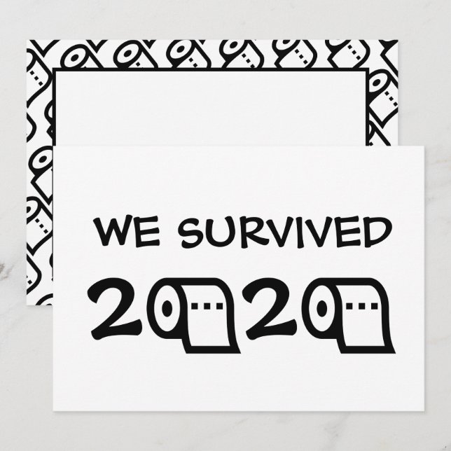 Wir haben 2020 Toilettenpapier Weihnachten überleb Einladung (Vorne/Hinten)