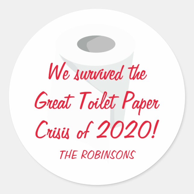 Wir haben 2020 überlebt! Funny Quarantine Runder Aufkleber (Vorderseite)