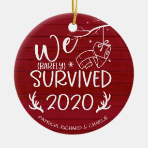 Wir haben 2020 überlebt Lustig Funny Covid Weihnac Keramik Ornament