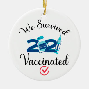 Wir haben 2021 eine geimpfte lustige Quarantäne  Keramik Ornament