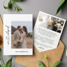 Wir haben 2 Foto Script Hochzeitsankündigung