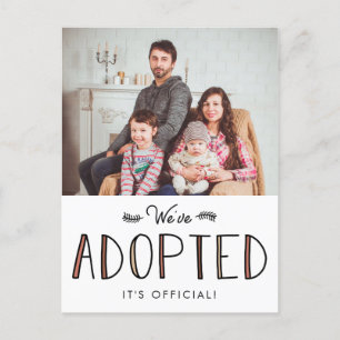 Wir haben Adoptiert  Bekanntgabe der Adoption Ankündigungspostkarte