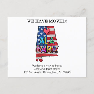 Wir haben Alabama Staat Postcard verschoben Postkarte