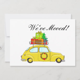 Wir haben Auto und Baum Weihnachtskarte verschoben Feiertagskarte