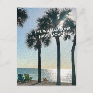Wir haben Beach Palm Trees Budget Move Ankündigungspostkarte