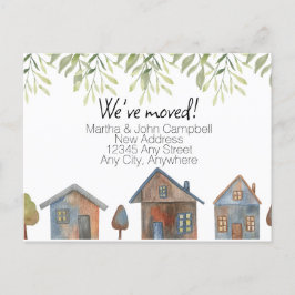 Wir haben bearbeitbare neue Adresse verschoben Postkarte