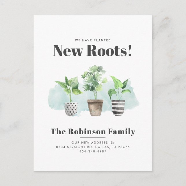 Wir haben Boho New Roots Moving Ankündigungspostkarte (Vorderseite)