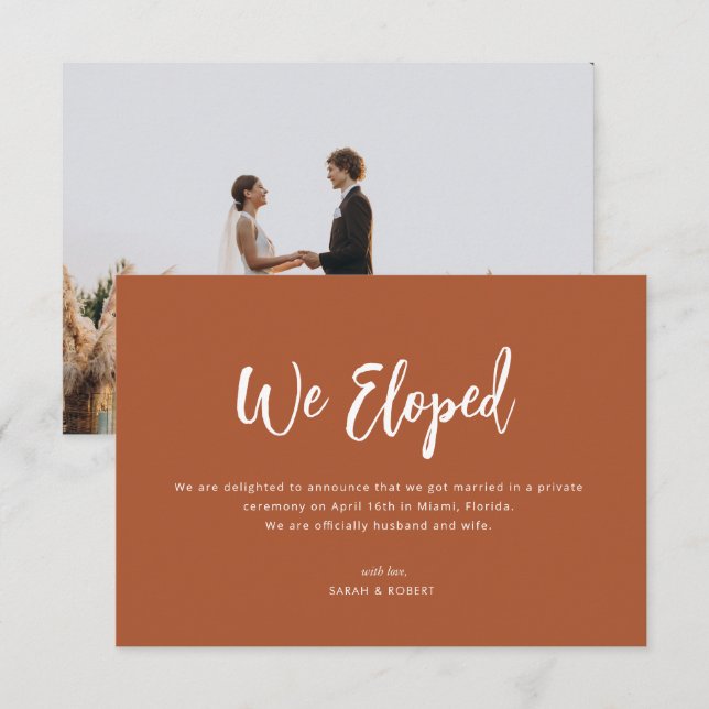 wir haben Boho Pampas Hochzeitsankündigung Dankeskarte (Vorne/Hinten)