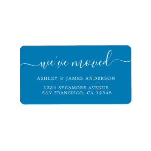 Wir haben Bright Blue New Address Label übertragen Adressaufkleber