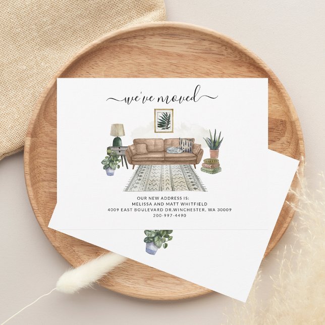 Wir haben Chic Boho bewegt Ankündigung (We Moved Boho Living Room Moving Announcement)