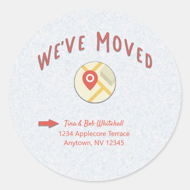 Wir haben das Button "Ort verschoben" Icon Compute Runder Aufkleber (Vorderseite)