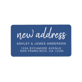 Wir haben das Classic Blue New Address Label versc Adressaufkleber