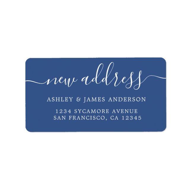 Wir haben das Classic Blue New Address Label versc Adressaufkleber (Vorne)