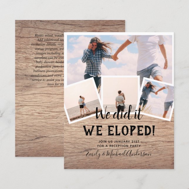 Wir haben das ELOPEMENT FOTO Hochzeitsempfehlung H (Vorne/Hinten)