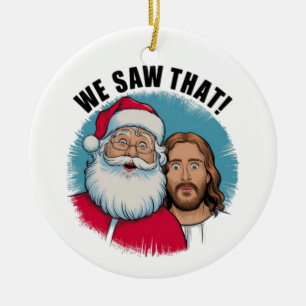 WIR HABEN DAS GESEHEN! Der Weihnachtsmann und Jesu Keramik Ornament