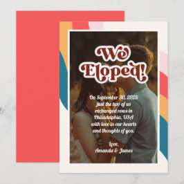 Wir haben das moderne Foto Groovy Retro 70er Weddi Ankündigung