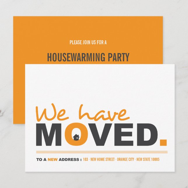 Wir haben das Moving Announcement Housewarming Par Einladung (Vorne/Hinten)