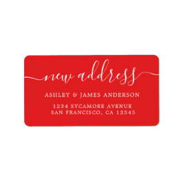 Wir haben das Red New Address Label verschoben Adressaufkleber