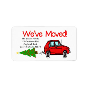 Wir haben das Weihnachtslabel "Auto" und "Baum" Adressaufkleber
