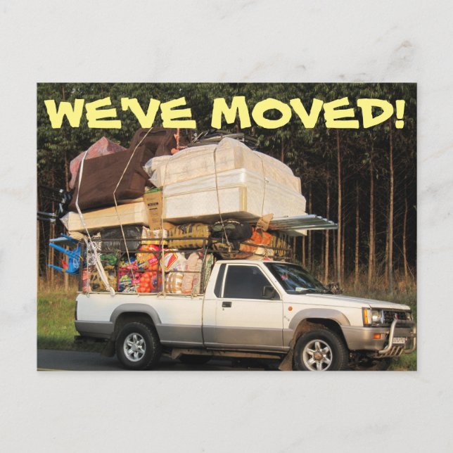Wir haben den Adresswechsel auf der Postkarte vers (Vorderseite)