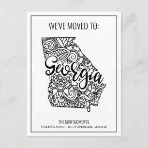 Wir haben den Floral Mandala Georgia Staat bewegt Ankündigungspostkarte