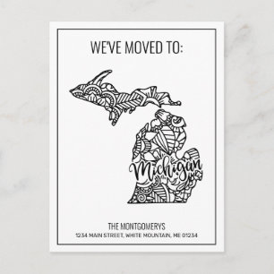 Wir haben den Floral Mandala Michigan Staat Ankündigungspostkarte