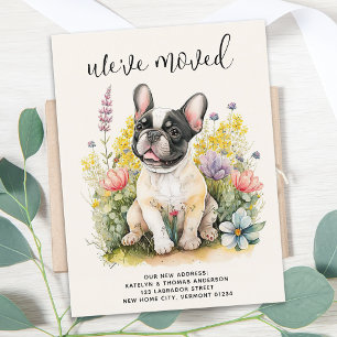 Wir haben den französischen Bulldoggen-Welpenhund- Ankündigungspostkarte