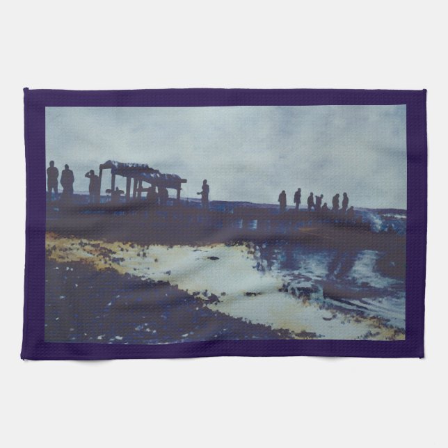 Wir haben den ganzen Fisch gegessen, das? Hafen Geschirrtuch (Horizontal)