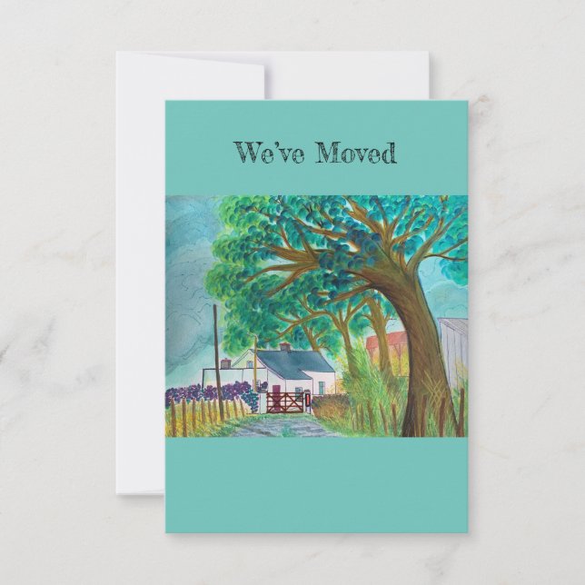 Wir haben den irischen Bauernhof umgezogen RSVP Karte (Vorderseite)