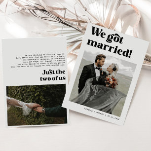 Wir haben den Knoten gebunden Fette Retro-Hochzeit Ankündigung