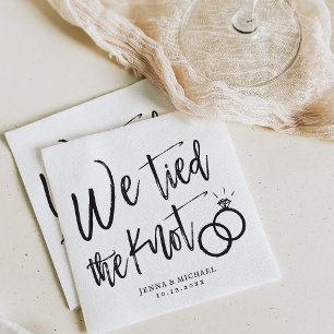 Wir haben den Knoten gebunden   Post-Nuptual-Party Serviette