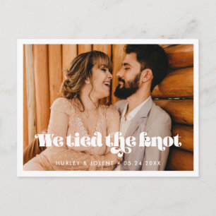Wir haben den Knoten gebunden Vintage retro Schrif Postkarte