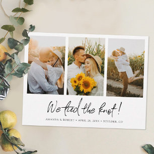 Wir haben den Knoten getippt! Hochzeit des moderne Ankündigungspostkarte